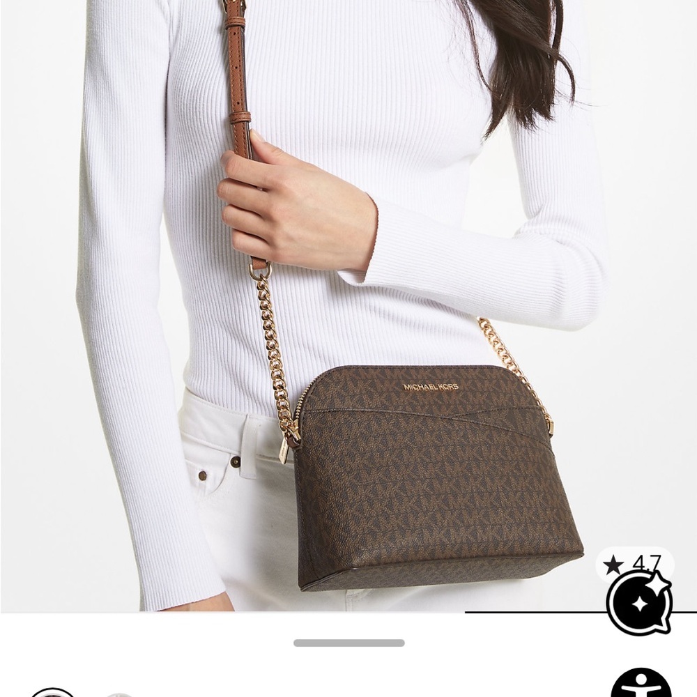 NWT Michael Kors Brown Monogram Crossbody Bag